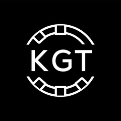 Clean Line Art Monogram Emblem for Brands, KGT Later Logo, Unique Letter  Logo with Circular Motif, 
