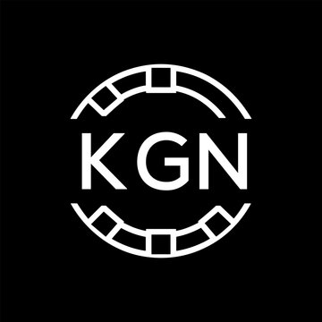 Clean Line Art Monogram Emblem for Brands, KGN Later Logo, Unique Letter  Logo with Circular Motif, 

