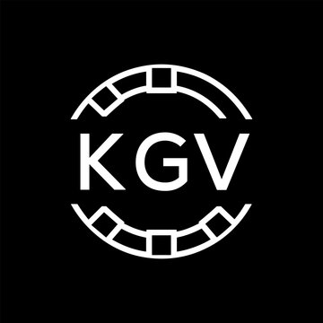 Clean Line Art Monogram Emblem for Brands, KGV Later Logo, Unique Letter  Logo with Circular Motif, 
