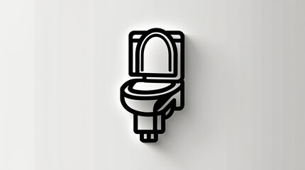 Minimalist Graphic of Toilet with Bold Shading and Outline (AI-generated)