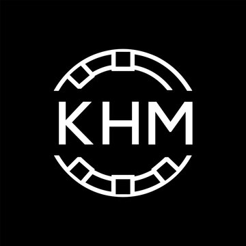 Clean Line Art Monogram Emblem for Brands, KHM Later Logo, Unique Letter  Logo with Circular Motif, 

