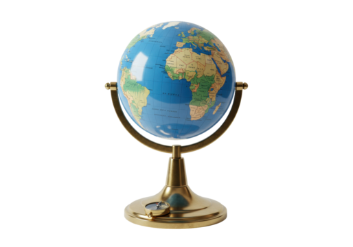 Isolated globe of world countries, cartography tool for education, learning geography