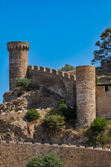 Naklejka premium Vila Vella medieval castle in Tossa de Mar, Costa Brava, Spain.