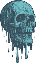 Melting Skull Vector Illustration Dripping Horror Artwork
