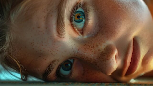 Close-up of freckled child