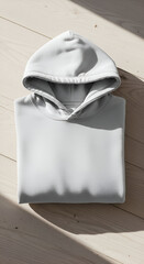 Hoodie Mockup on Table Flat Lay