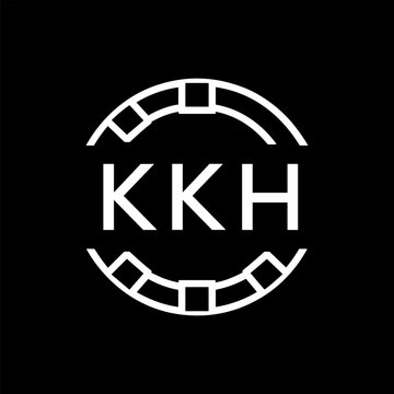 Clean Line Art Monogram Emblem for Brands, KKH Later Logo, Unique Letter  Logo with Circular Motif, 
