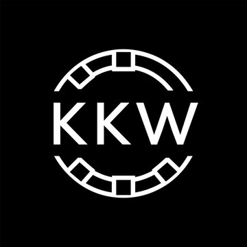 Clean Line Art Monogram Emblem for Brands, KKW Later Logo, Unique Letter  Logo with Circular Motif, 
