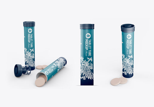 Tablets Tube Mockup