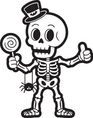 Halloween Skull Bats Bones Grass Black White Design Spooky Scary Horror