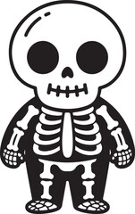 Halloween Skull Bats Bones Grass Black White Design Spooky Scary Horror