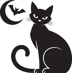 Obraz premium Silhouette of Kids in Halloween Costumes Trick or Treating with Buckets