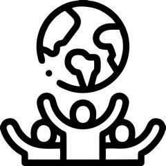 People Holding Globe Icon