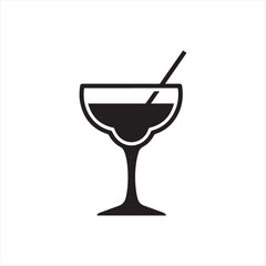 Minimal cocktail glass outline icon