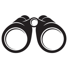 Binoculars Icon Vector – Exploration Silhouette for Observation, Surveillance & Outdoor Design