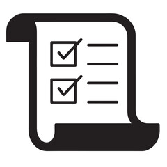 PrintChecklist Scroll Icon Vector – Task Completion UI for Productivity, Organization & Documentation