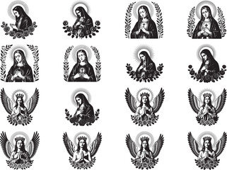 Obraz premium Virgin Mary Svg Bundle