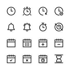 Time and Date line icon vector. Clock and Calendar icon vector. Ui line icon.