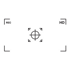 Camera Recording Interface Vector – HD Reticle UI for Video Overlay & Surveillance Design