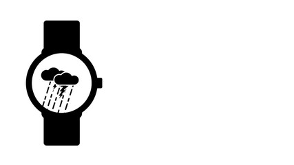 A smartwatch displays a rainy cloud symbol, providing real-time weather updates and alerts that enhance preparedness and smart living convenience
