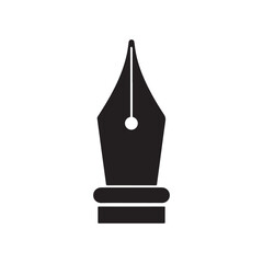 Fototapeta premium Vector fountain pen nib, Classic writing, Calligraphy, and education silhouette