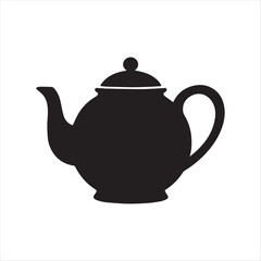 Elegant tea set illustration with teapot and cups on a table