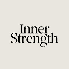 Inner strength logo symbol minimalist typography concept with concentric circles representing resilience and calmness vector