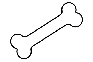 Dog Bone  outline, Dog bone icon set, black line art symbol 
