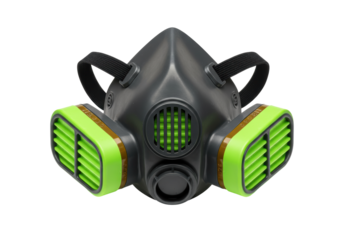 Isolated respirator mask for industrial use, personal safety equipment for hazardous environments