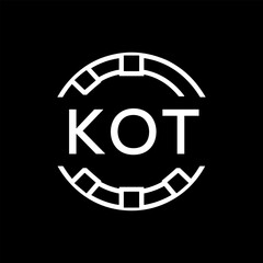 Modern  Tech Logo Design – Futuristic Blue and White Circular Emblem on Black Background, KOT Later Logo,  KOT  logo, KOT  modern logo design, KOT  tech logo, KOT  futuristic logo, KOT  circular logo, © MDMAINUL