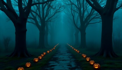 foggy morning in the park