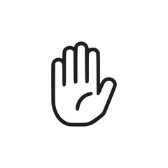 Obraz premium A simple hand icon with fingers extended upwards in a stop or halt gesture on a white background plain