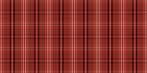 Classic red tartan plaid seamless pattern with green and black stripes. Traditional Scottish check design for fabric and backgrounds.