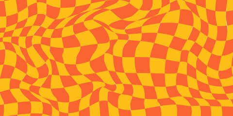 Colorful trendy checker board background template collection. Set of geometric pastel square texture in vintage y2k style. Psychedelic poster frame bundle.