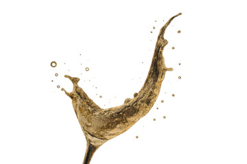 Fototapeta premium Golden liquid splash creating an abstract fluid flow