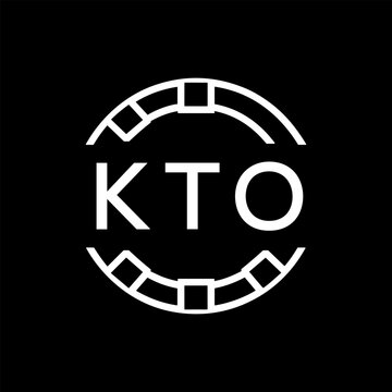 Modern  Tech Logo Design &ndash; Futuristic Blue and White Circular Emblem on Black Background, KTO Later Logo, 
