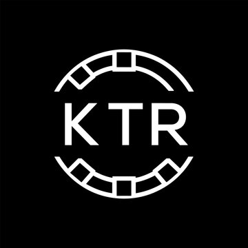 Modern  Tech Logo Design &ndash; Futuristic Blue and White Circular Emblem on Black Background, KTR Later Logo, 
