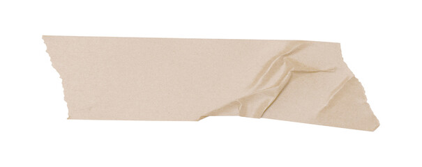 Old adhesive tape isolated on a transparent background, scratched and crumpled, realistic photography png isolated on transparent background.