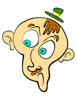 Ilustracja Zdziwiony gentelman PNG naklejka kresk&oacute;wka