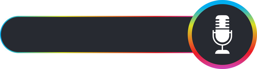 Microphone search bar colorful voice search ui element for app and website design