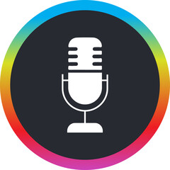 Microphone icon vector, colorful podcast and audio recording logo for digital media and app design