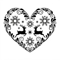 heart with ornament vector 