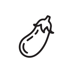 A minimalist line drawing of an eggplant with a white background in a simple and clean style