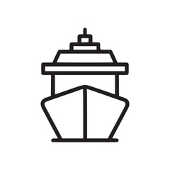 An illustration of a ship with a multi tiered structure on top in a simple outlined style