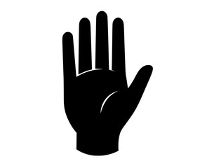 a black silhouette of a hand with the palm facing upwardsblack, hand, icon, illustration, profile, sign, symbol 
