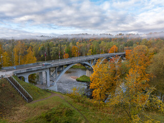 Fototapeta premium Bridge over the Gauja river near Sigulda