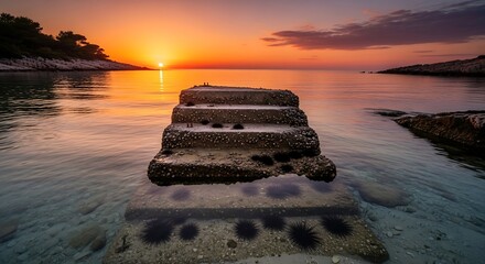 Sunrise Steps Coastal Sea Urchins.