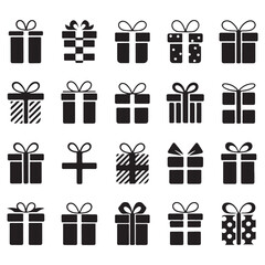 A festive set of colorful gift boxes with ribbons and bows is an illustration of a perfect surprise present for any birthday or Christmas holiday celebration