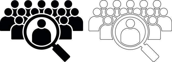 Obraz premium Recruitment process to find the right candidate in a crowd