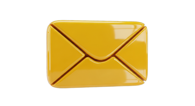 Glossy Yellow Envelope Icon Design.